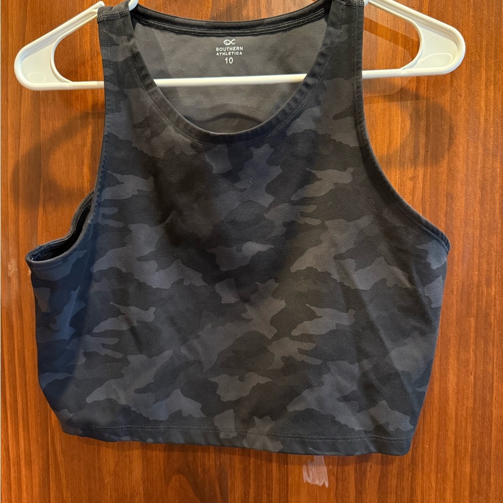 Southern Athletica Black Camo Crop Tank